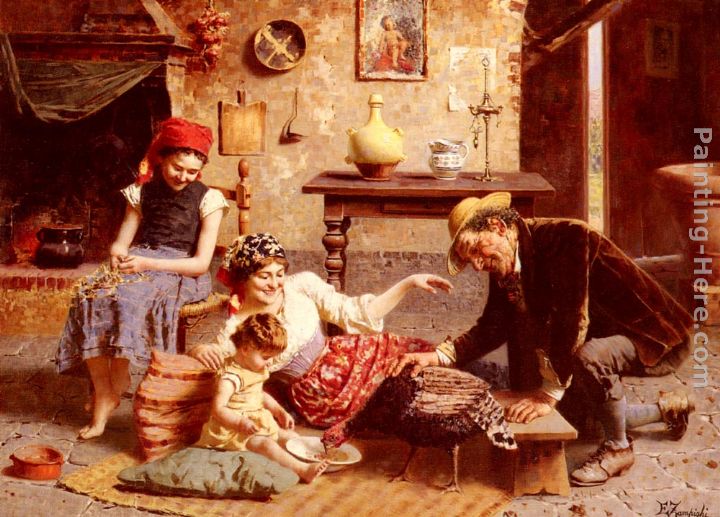 A Happy Family painting - Eugenio Zampighi A Happy Family art painting
